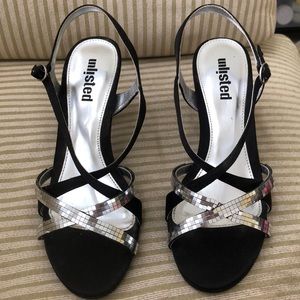 Black and silver heels